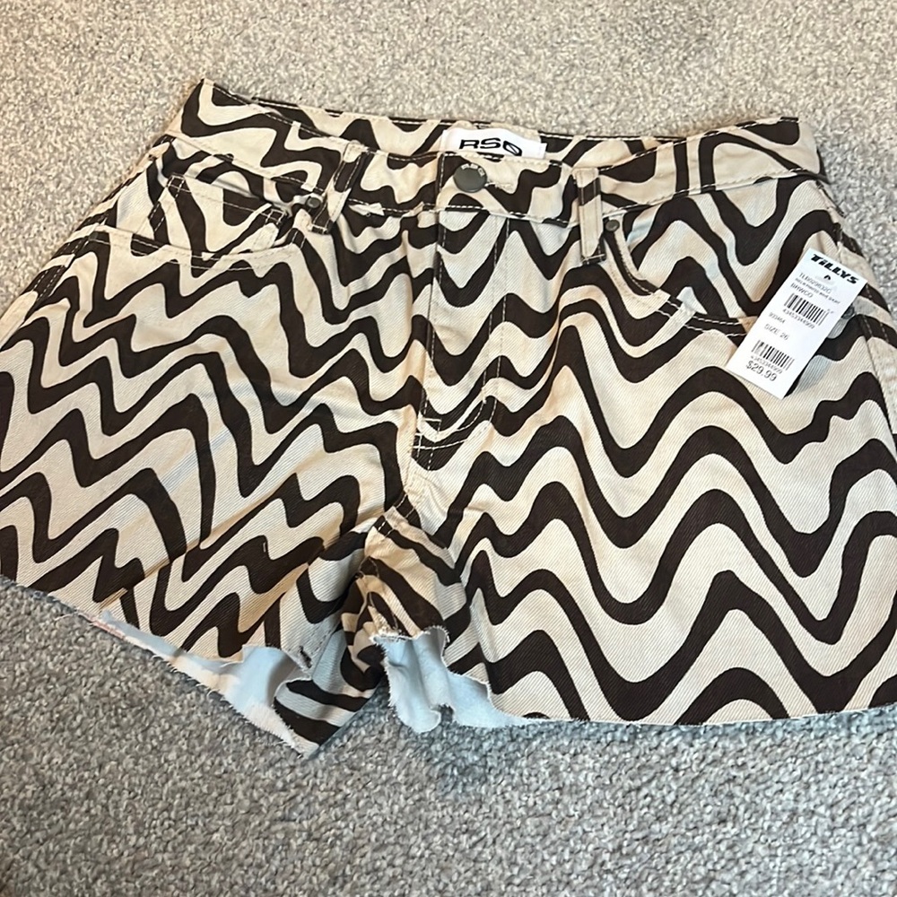 Swirl Denim Shorts